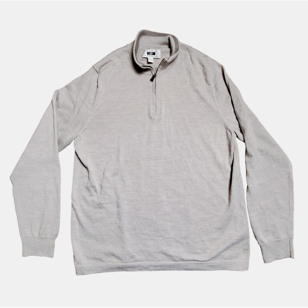 Joseph Abboud Mens Gray 1/4 Zip Mock Neck Long Sleeve Pullover Sweater XL